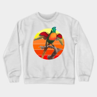 The Blue Headed Parrot retro sunset Crewneck Sweatshirt